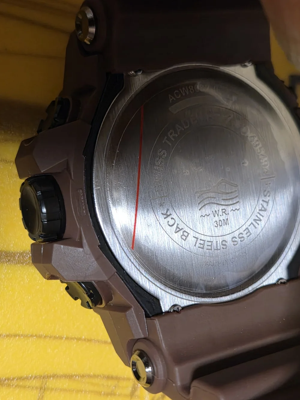 Digital Sport Smartwatch in Brown with Blue Display